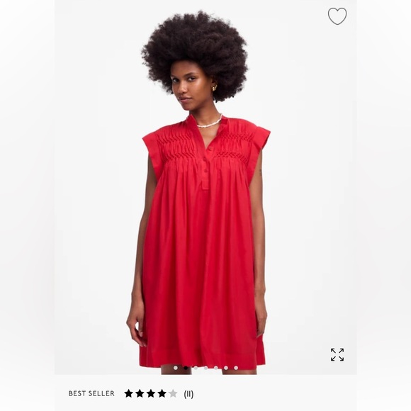 NWT Madewell Embroidered Pleated Mini Dress Women’s Size Small Watermelon Color - Picture 2 of 10